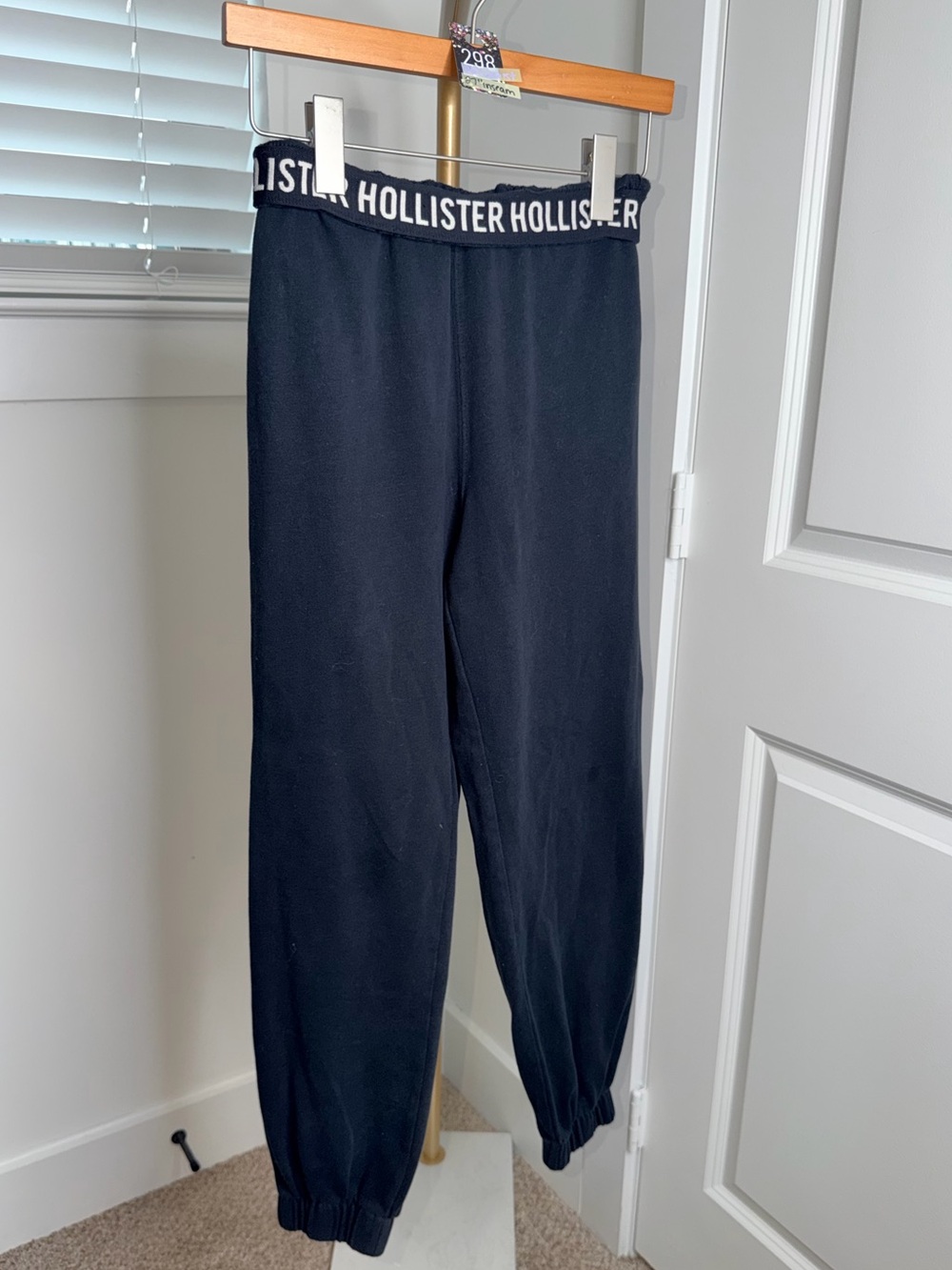 298. Hollister Black Logo Waistband Jogger Pants